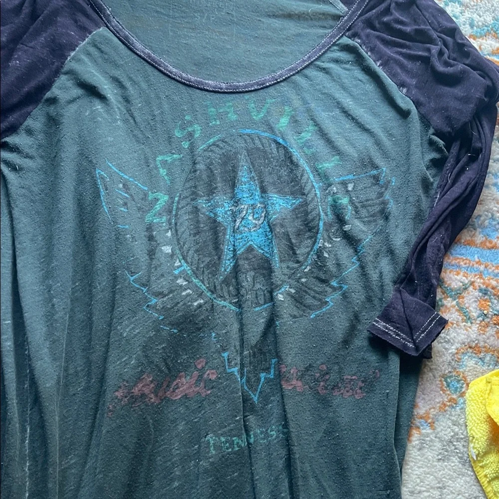 Free people bundle of two high low three-quarter sleeve T-shirts - Picture 4 of 7